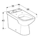 Geberit Selnova Square Close Coupled Back To Wall Toilet with Soft Close Seat