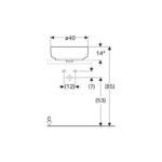 Geberit Variform Round 40cm Lay-On Basin, No Overflow, No Tap Hole