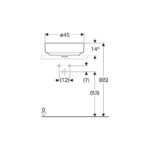 Geberit Variform Round 45cm Lay-On 1 Taphole Basin with Overflow