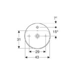 Geberit Variform Round 45cm Lay-On 1 Taphole Basin with Overflow
