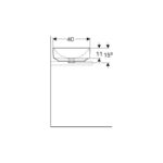Geberit Variform Rectangular 55x40cm Lay-On Basin, No Taphole, No Overflow