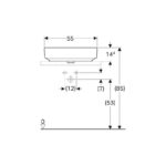 Geberit Variform Rectangular 55x40cm Lay-On Basin, No Taphole, No Overflow