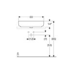 Geberit Variform Rectangular 60x45cm 1 Taphole Lay-On Basin with Overflow