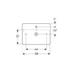 Geberit Variform Rectangular 60x45cm 1 Taphole Lay-On Basin with Overflow