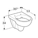 Geberit Selnova Wall Hung Rimfree Toilet with Standard Seat