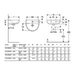 Geberit Selnova 500x410mm 2 Taphole Handrinse Basin  & Full Pedestal