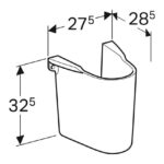Geberit Selnova 500x410mm 2 Taphole Handrinse Basin & Semi Pedestal