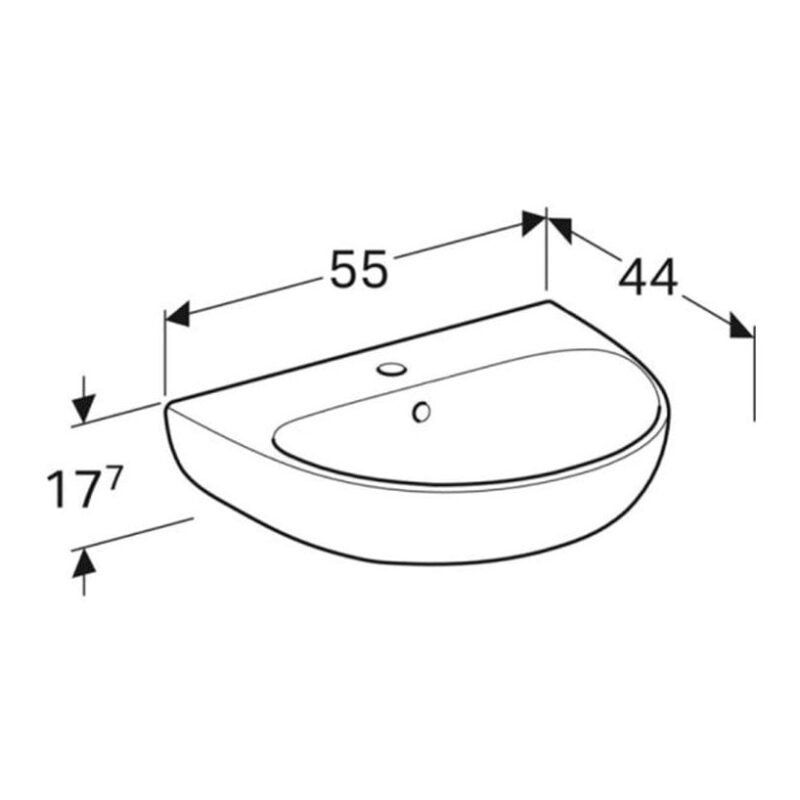 Geberit Selnova 550x440mm 1 Tap Hole Basin & Full Pedestal