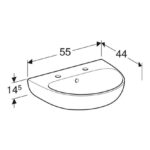 Geberit Selnova 550x440mm 2 Tap Hole Basin & Full Pedestal