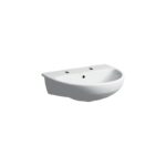 Geberit Selnova Semi Recessed Basin 550x440mm 2 Taphole
