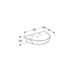 Geberit Selnova Semi Recessed Basin 550x440mm 2 Taphole