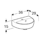 Geberit Selnova Handrinse Basin 360x290mm 1 Taphole