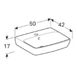 Geberit Selnova Square 500x420mm 1 Taphole Basin & Full Pedestal