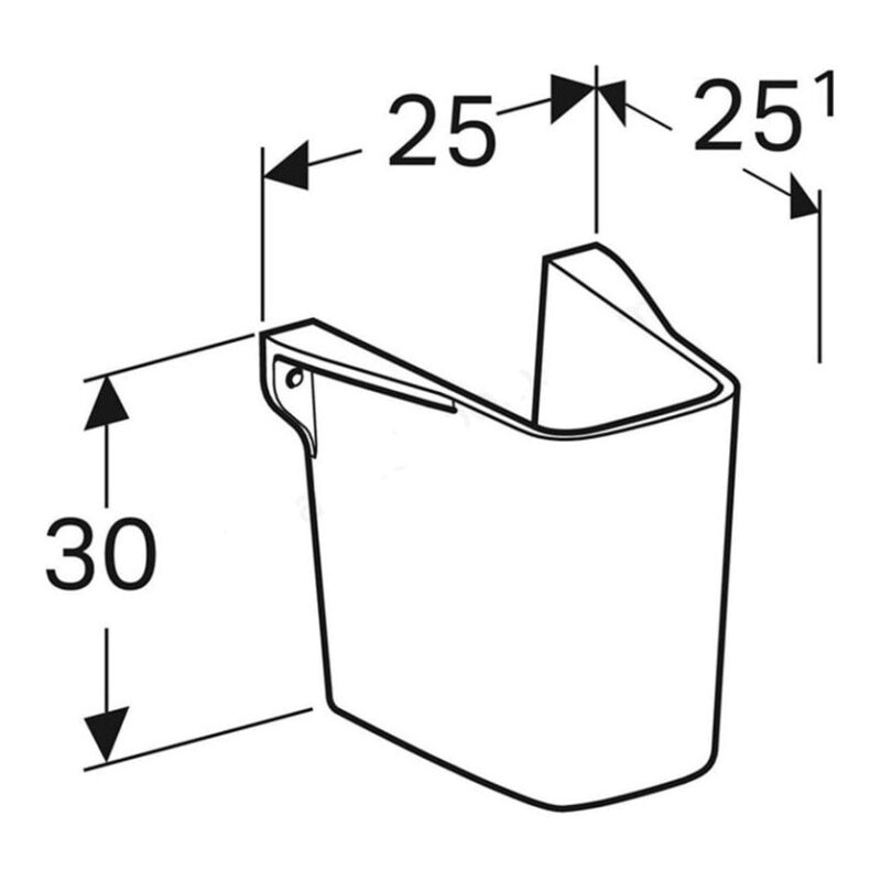 Geberit Selnova Square 500x420mm 1 Taphole Basin & Semi Pedestal