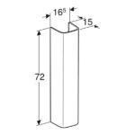 Geberit Selnova Square 550x440mm 1 Taphole Basin & Full Pedestal