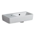 Geberit Selnova Compact 500mm Wall Hung Basin, 1 Left Hand Tap Hole