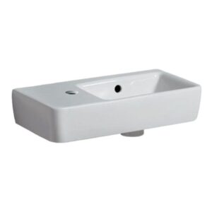 Geberit Selnova Compact 500mm Wall Hung Basin, 1 Left Hand Tap Hole