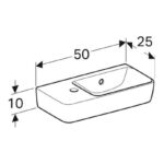 Geberit Selnova Compact 500mm Wall Hung Basin, 1 Left Hand Tap Hole