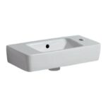 Geberit Selnova Compact 500mm Basin, 1 Right Hand Tap Hole, Centre Bowl