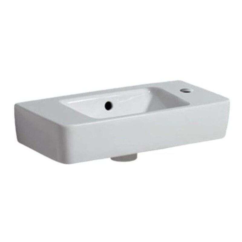 Geberit Selnova Compact 500mm Basin, 1 Right Hand Tap Hole, Centre Bowl Geberit Selnova Compact 500mm Basin, 1 Right Hand Tap Hole, Centre Bowl