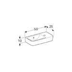 Geberit Selnova Compact 500mm Basin,1 Right Hand Tap Hole, Left Hand Bowl