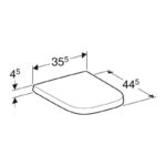 Geberit Selnova Square Soft Close Toilet Seat & Cover,Top Fixing
