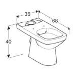 Geberit Selnova Square Open Back Close Coupled Toilet with Top Fix Soft Close Seat