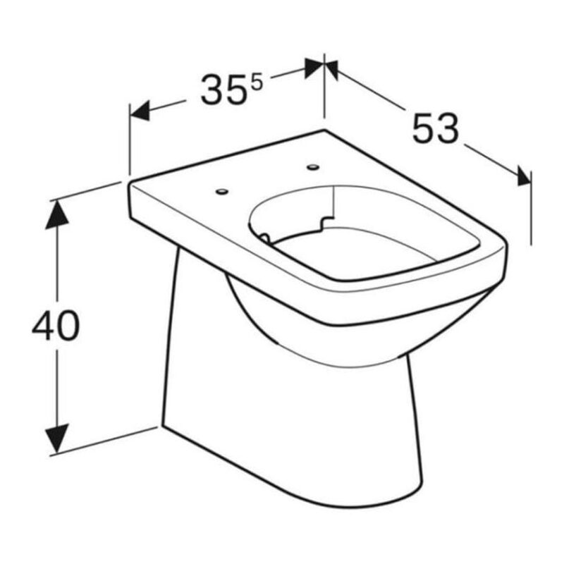 Geberit Selnova Square Rimfree Back To Wall Toilet with Soft Close Toilet Seat