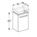 Geberit Selnova Compact Grey Vanity Unit & 450mm 1 Tap Hole Handrinse Basin