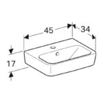 Geberit Selnova Compact Grey Vanity Unit & 450mm 1 Tap Hole Handrinse Basin