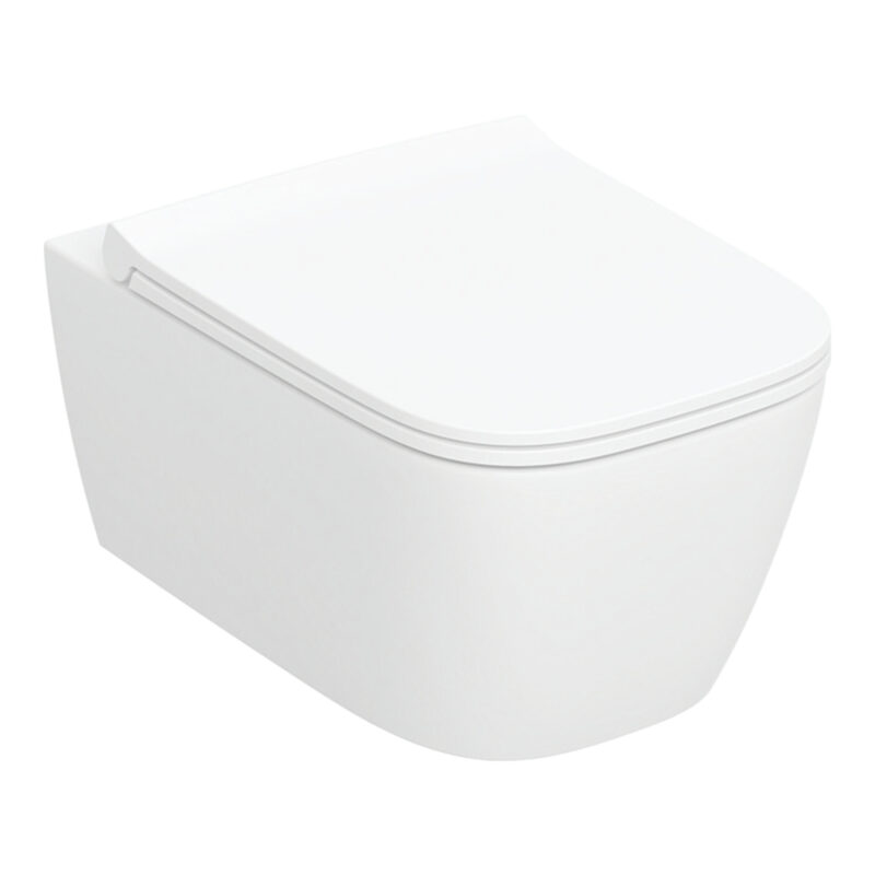 Geberit Smyle Square Wall Hung TurboFlush Toilet & Sandwich Soft Close Seat Pack