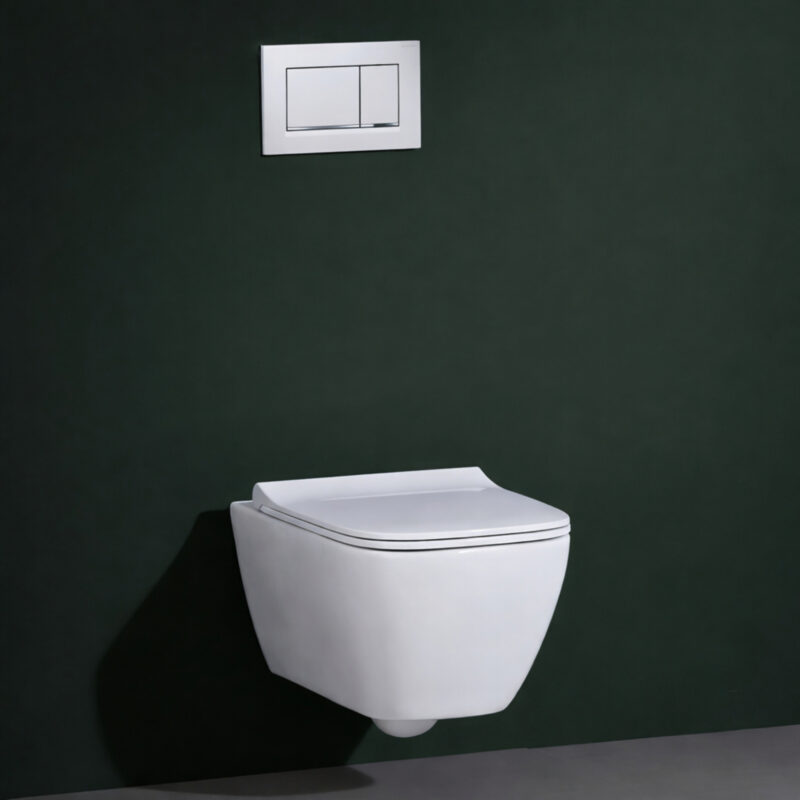 Geberit Smyle Square Wall Hung TurboFlush Toilet & Sandwich Soft Close Seat Pack