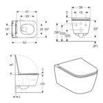 Geberit Smyle Square Wall Hung TurboFlush Toilet & Sandwich Soft Close Seat Pack