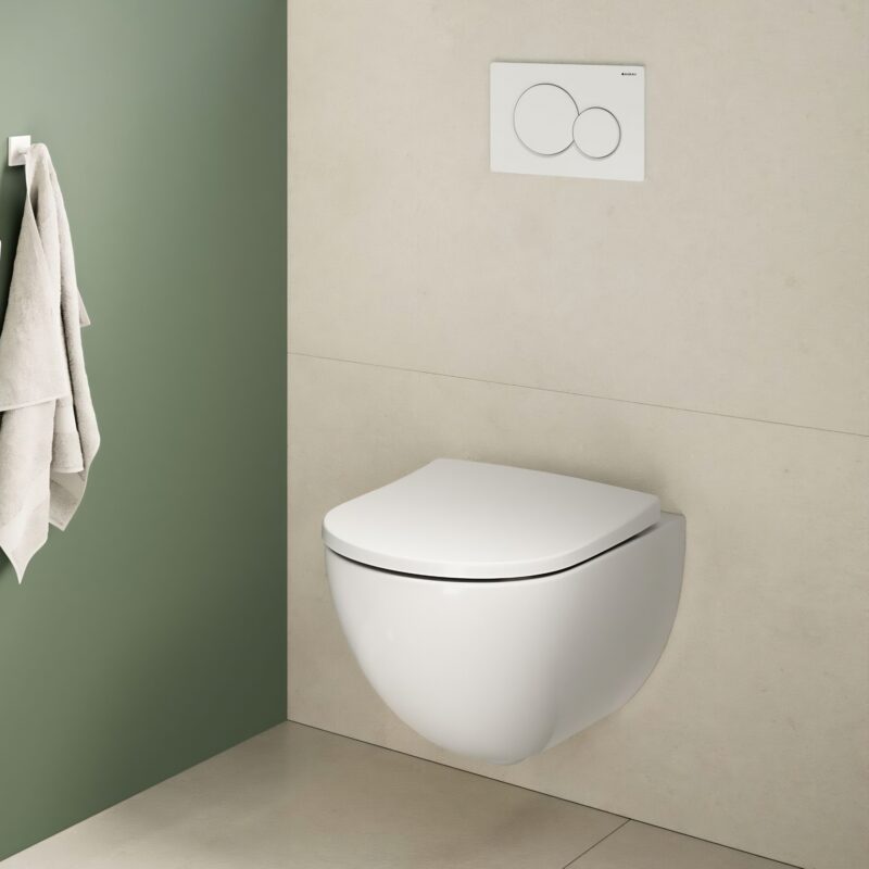 Geberit Aniara Rimless Wall Hung Pan & Soft Close Quick Release Seat Pack