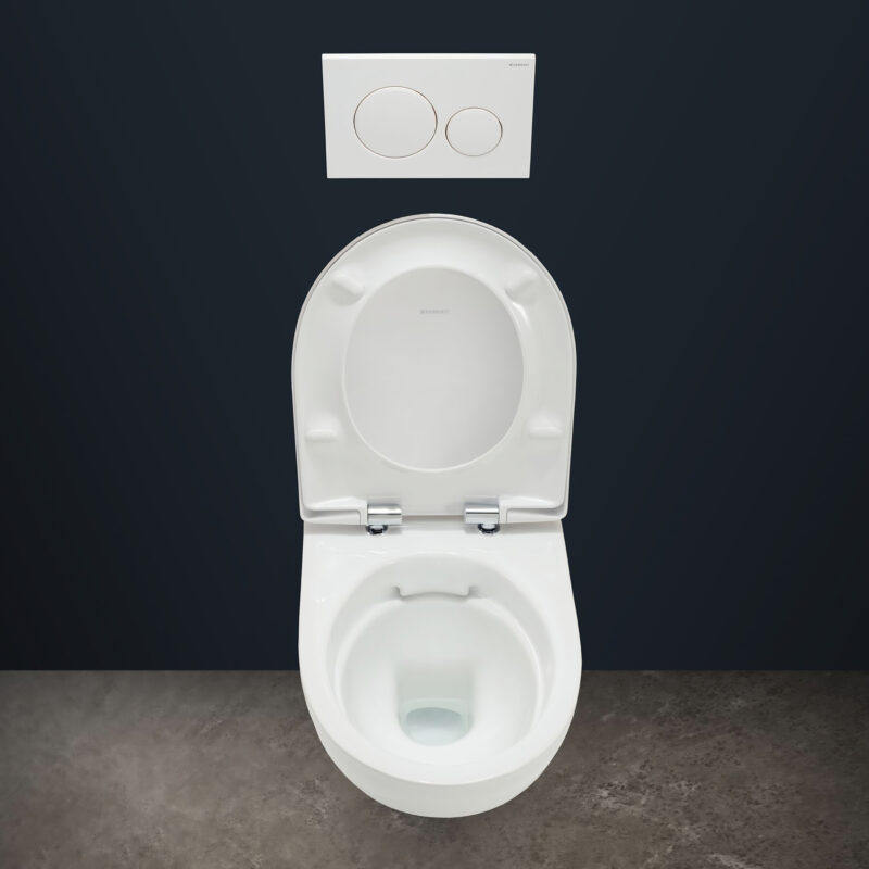 Geberit Aniara Rimless Wall Hung Pan & Soft Close Quick Release Seat Pack