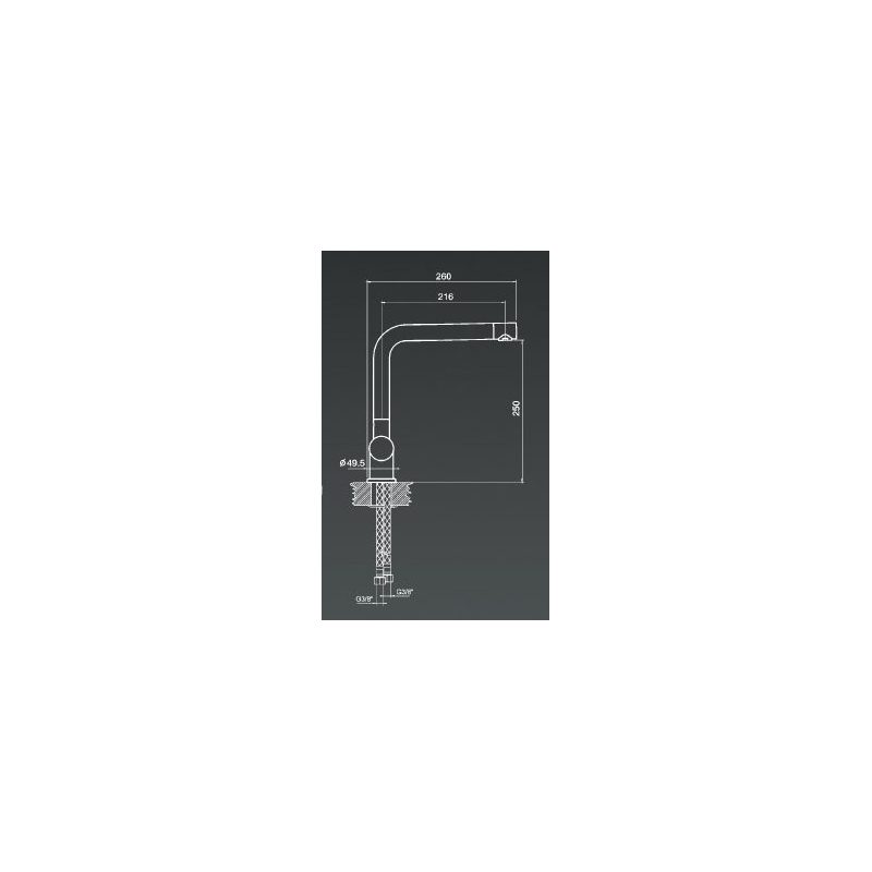 Gessi Oxygen Mono Sink Mixer with Swivel Spout Brushed Nickel