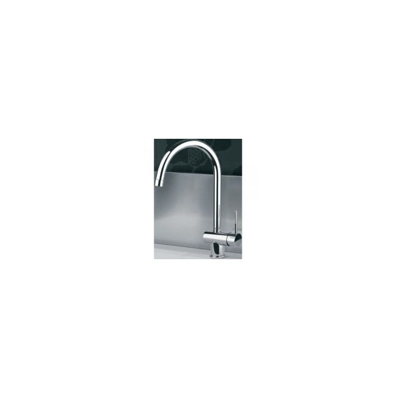 Gessi Oxygen Mono Sink Mixer with C Spout Brushed Nickel