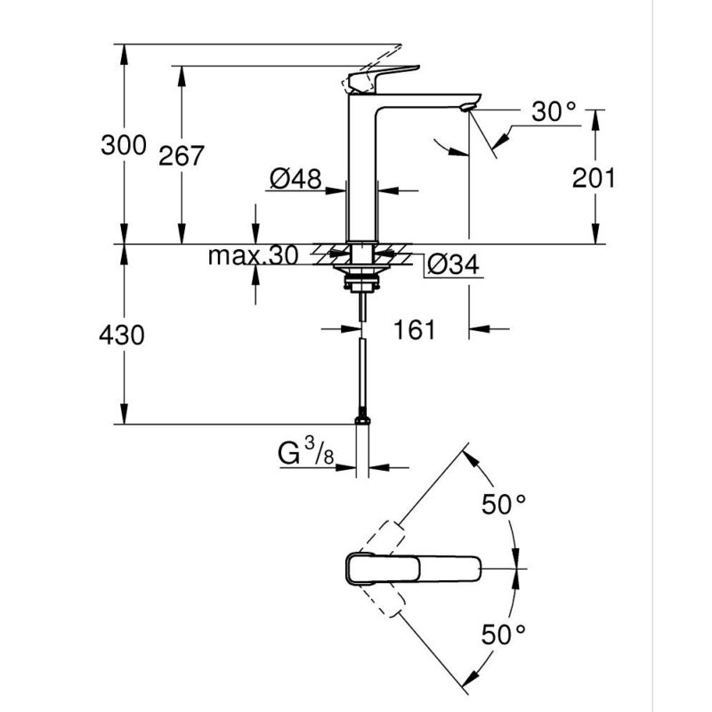 Grohe Cubeo XL Basin Mixer Tap Chrome