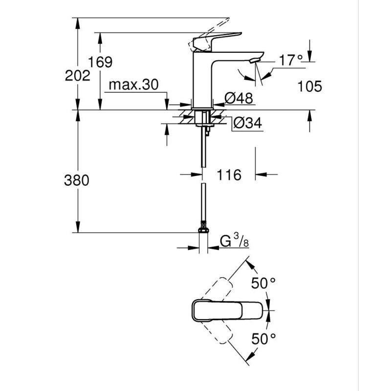 Grohe Cubeo M-Size Basin Mixer Tap Chrome