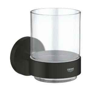 Grohe Essentials Glass & Holder Matte Black
