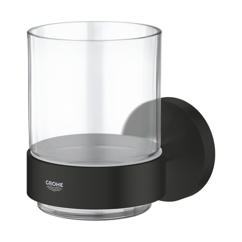 Grohe Essentials Glass & Holder Matte Black