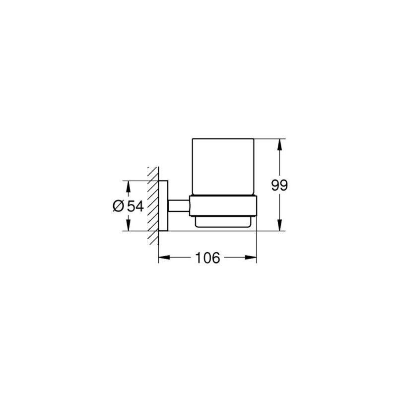 Grohe Essentials Glass & Holder Matte Black