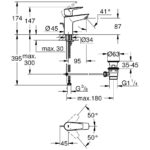 Grohe Bauedge S-Size Basin Mixer with Pop Up Waste 23894