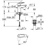 Grohe Bauedge S-Size Smooth Body Cold Start Basin Mixer 23899