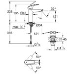 Grohe Eurosmart M-Size Smooth Body EcoJoy Basin Mixer with Waste