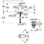 Grohe Eurosmart Cosmopolitan S-Size Basin Mixer & Push Waste 23925