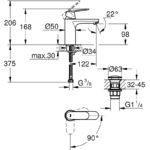 Grohe Eurosmart Cosmopolitan Basin Mixer M-Size with Click Waste