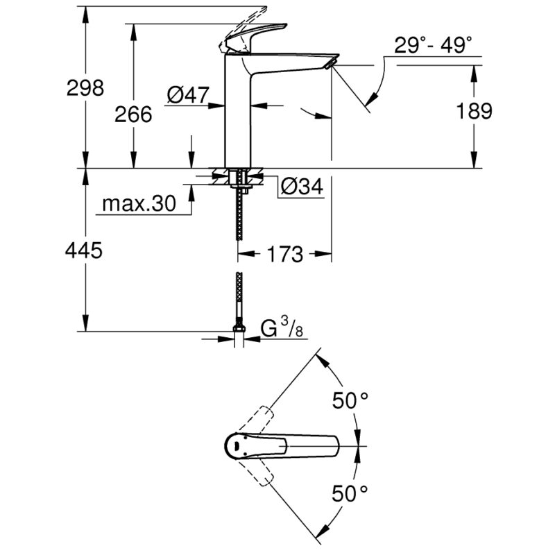 Grohe Eurosmart XL-Size Basin Mixer Tap 23971