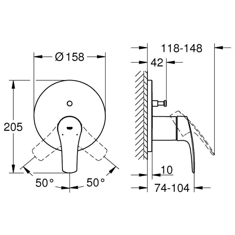 Grohe Eurosmart Single-Lever Mixer with 2-Way Diverter 24043