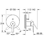 Grohe Lineare Shower Trim with 2-Way Diverter 24064 Supersteel
